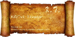 Kövi Tivadar névjegykártya